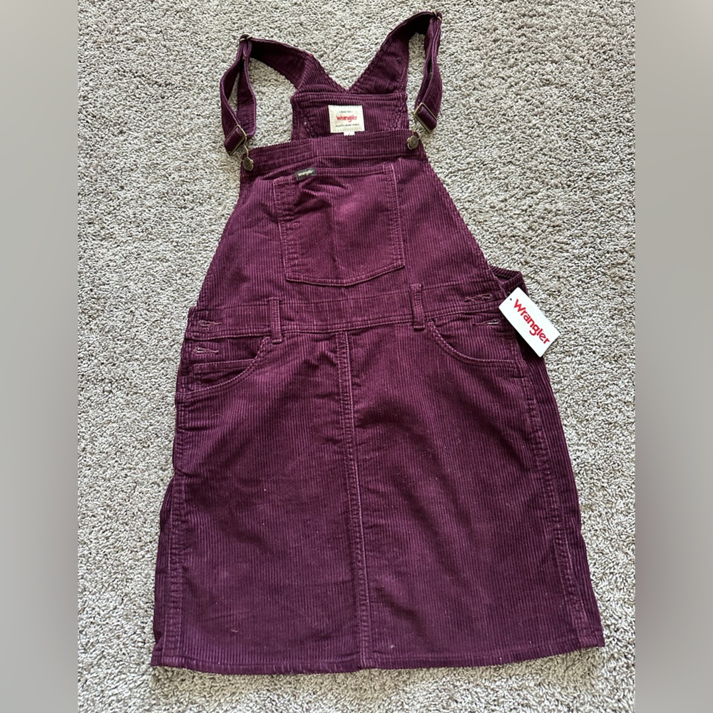 NWT Burgundy Wrangler Overall Dress